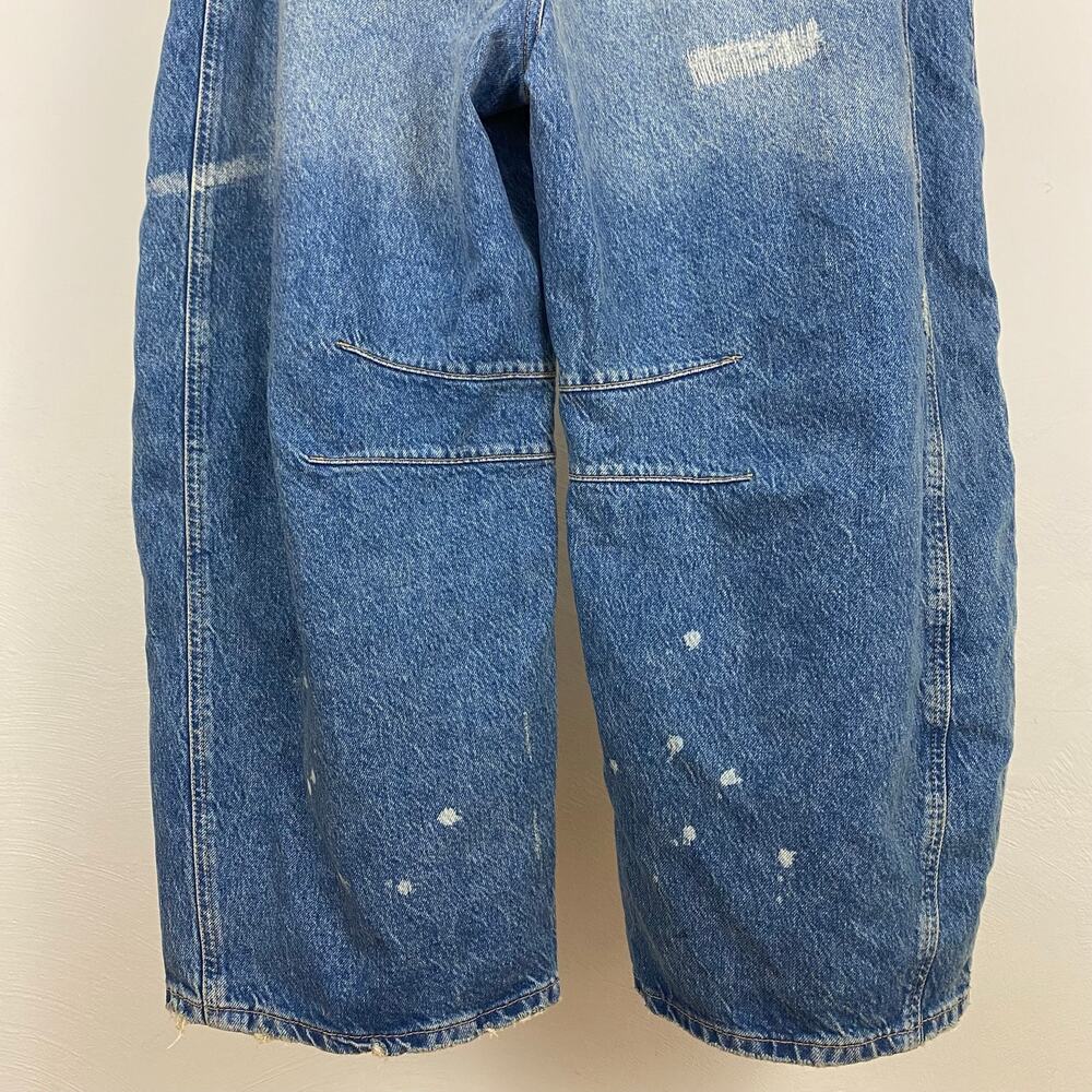 We The Free People Good Luck Mid-Rise Barrel Jeans - 100 Years - Size 32 - Picture 6 of 9
